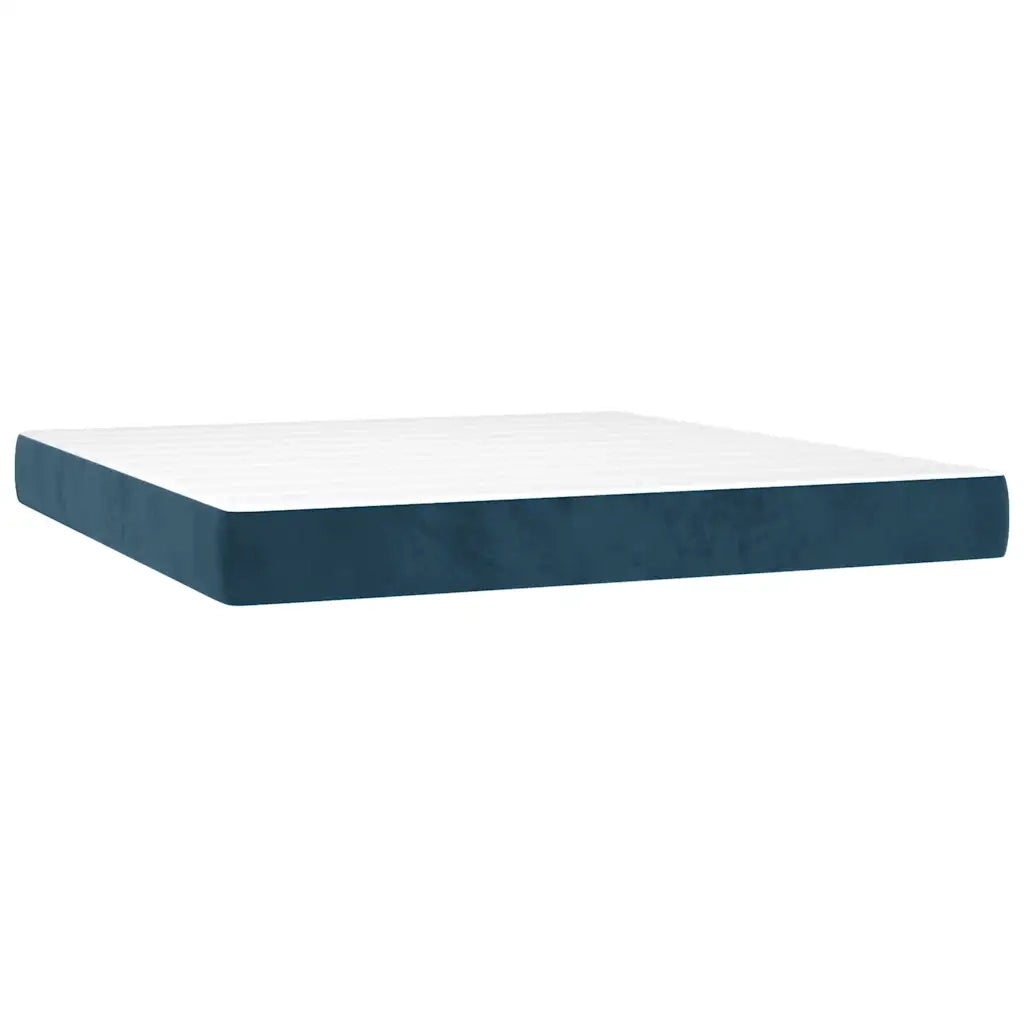 Giroletto a Molle con Materasso Blu Scuro 180x200 cm in Velluto 3137921
