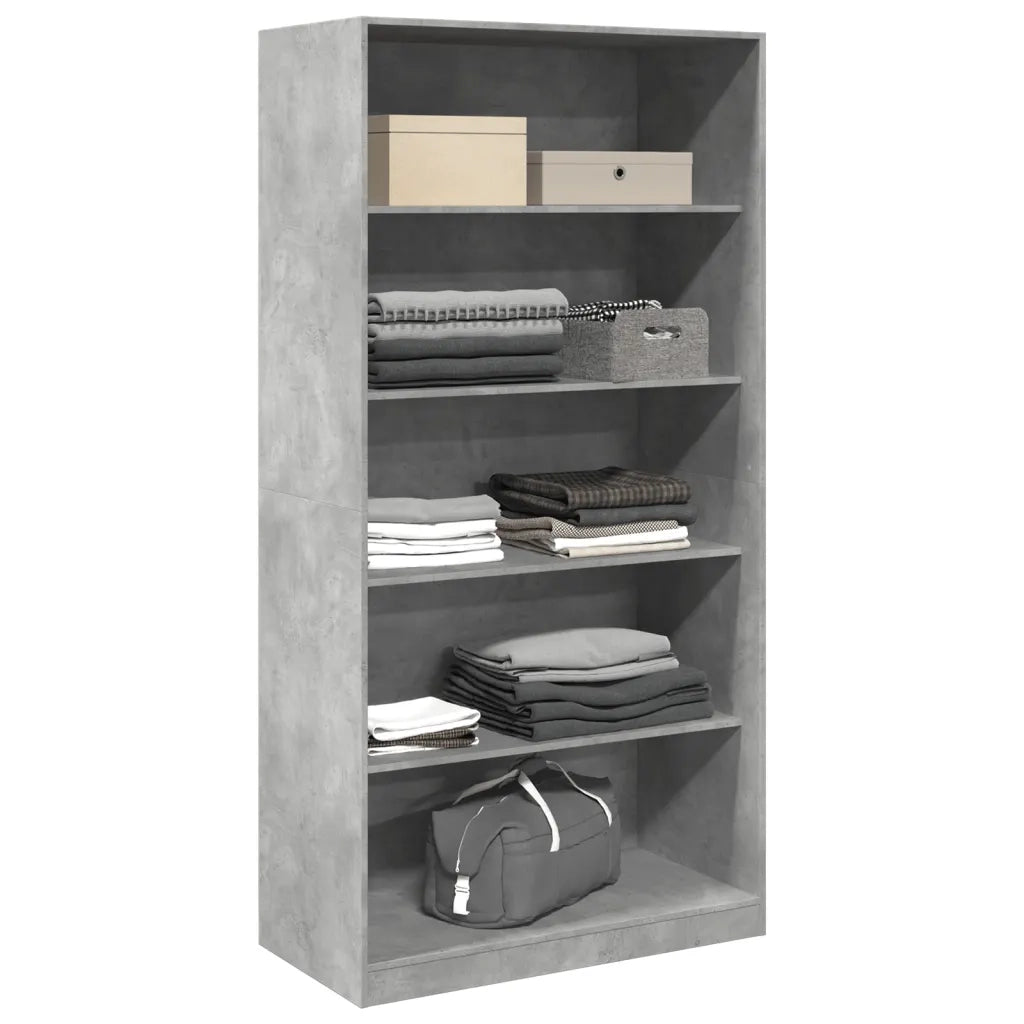 vidaXL Armadio Grigio Cemento 100x50x200 cm in Legno tecnico