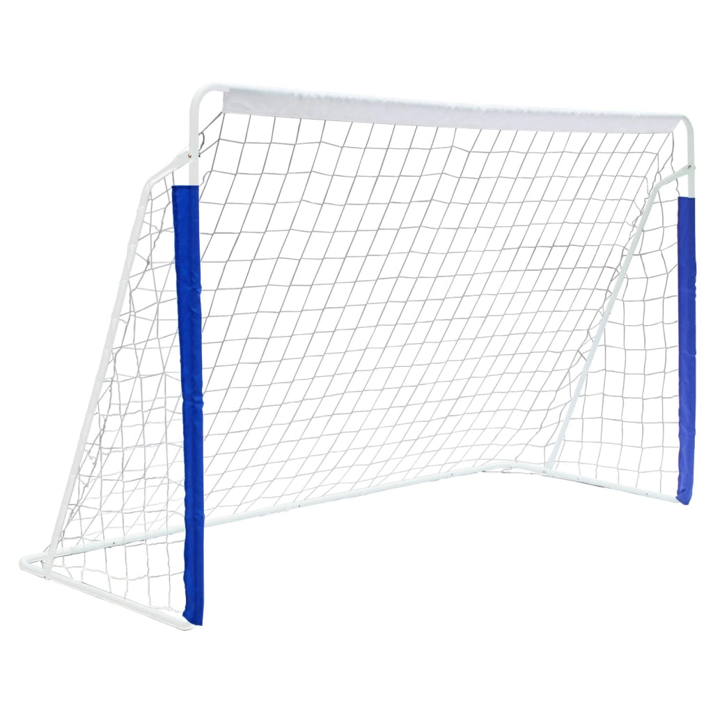 Porta da calcio pieghevole 240x150x90 cm con base in metallo, rete resistente e borsa per il trasporto