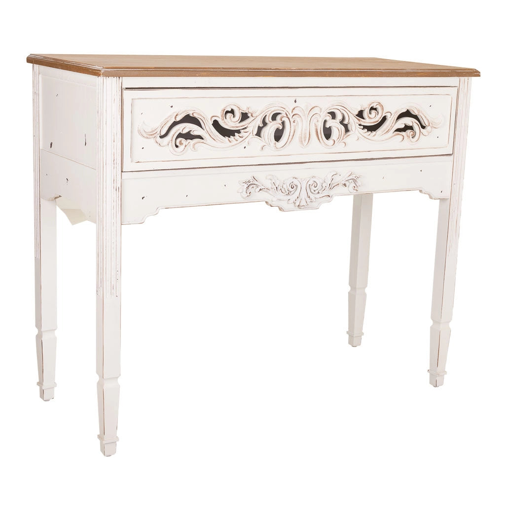Mobile da ingresso in legno bianco 110x46x90,5h