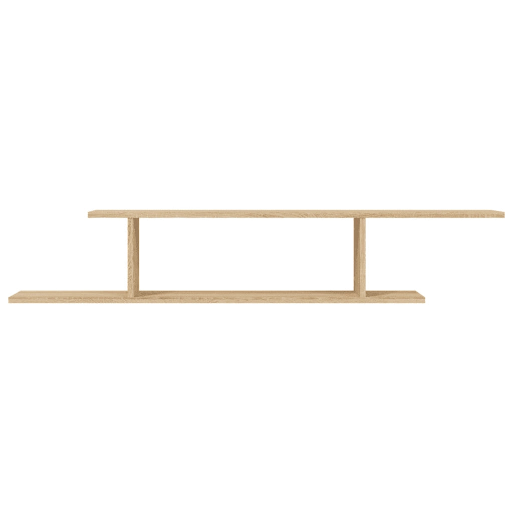 Scaffale TV Parete-Mensole a Muro Rovere Sonoma 125x18x23 cm Legno Multistrato