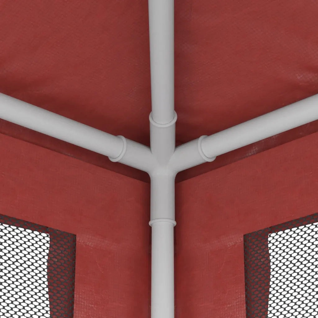 Tenda per Feste con Pareti Laterali in Rete Rossa 3x4 m HDPE 319235