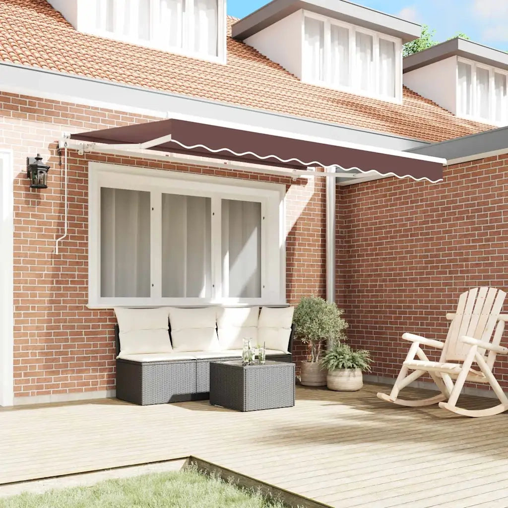 Tenda Retrattile Marrone 250 x 200 cm Tessuto 3329389
