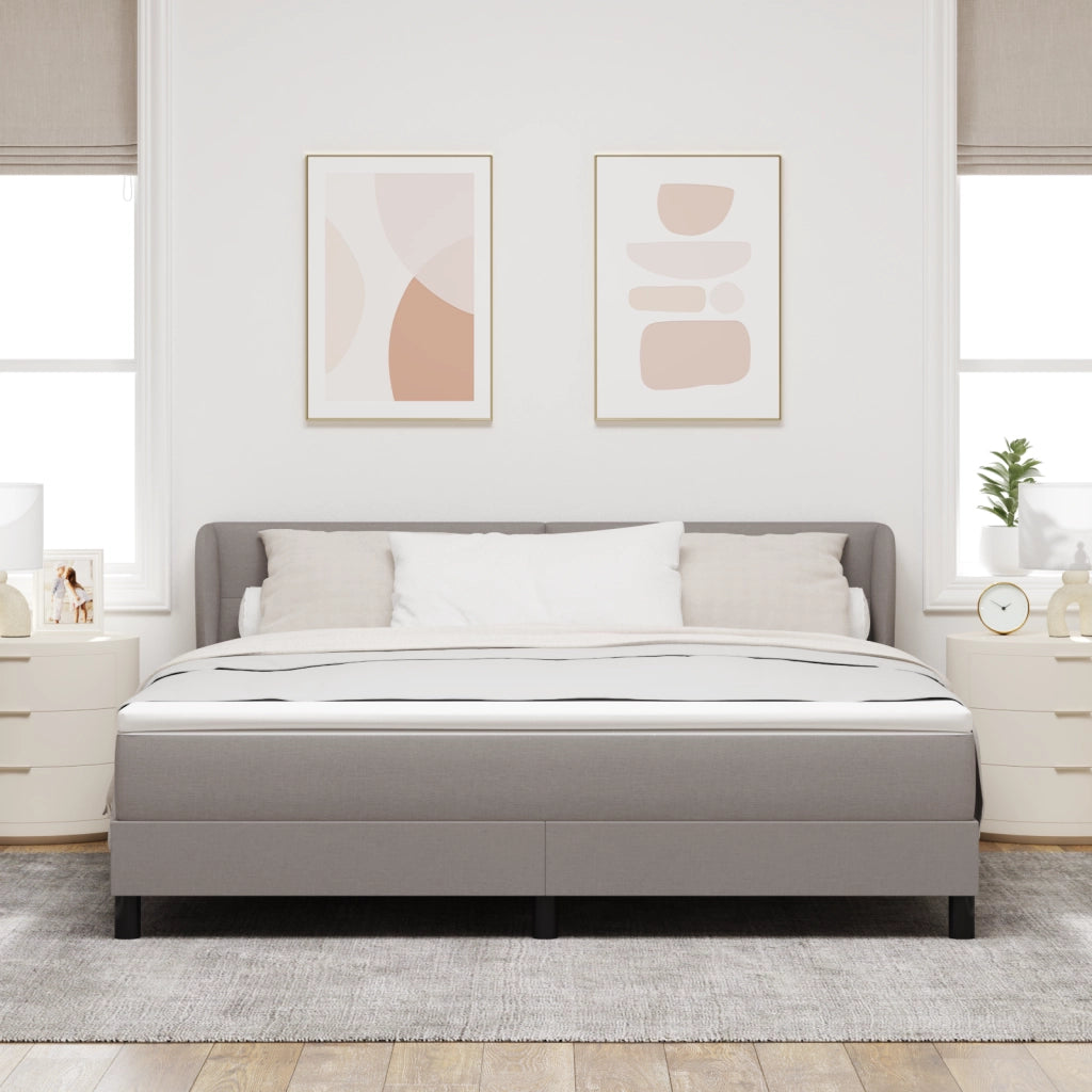 Letto a Molle con Materasso Grigio Chiaro 80x200 cm Tessuto Set di 5