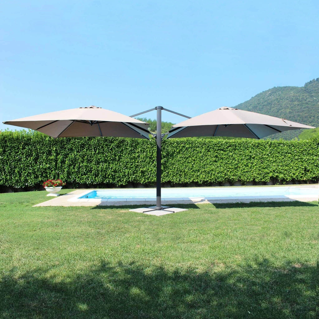 Ombrellone doppio da Giardino 3x3 in alluminio - DUBLE