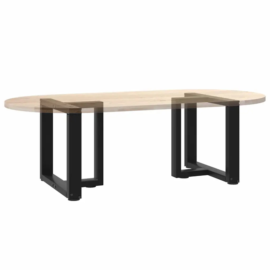 Gambe per Tavolino da Caff¨¨ a Forma di T 2 pz | Piede del tavolo Nere 50x25x(42-43) cm Acciaio