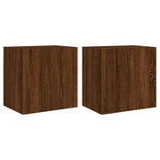 Mobile TV multimediale da parete mensola TV credenza TV per sala da pranzo soggiorno camera da letto 2 pezzi rovere 40,5 x 30 x 40 cm marrone 02_0028969