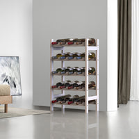 Cantinetta Portabottiglie di Vino  20 Posti in Legno Bambù Bianco