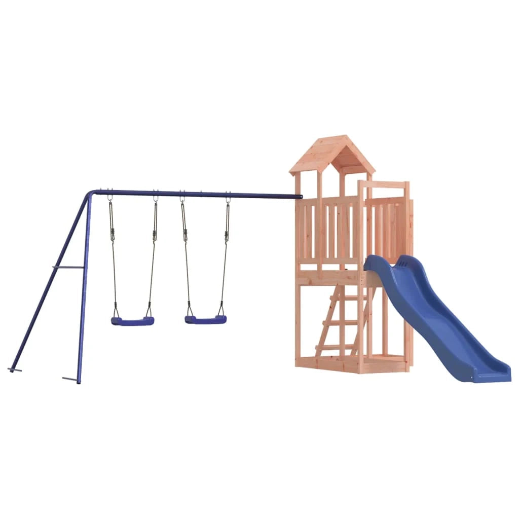Altalena parco giochi da esterno scivolo altalena robusta giochi da giardino 356 x 378 x 214 cm legno massello di abete Douglas 02_0004798