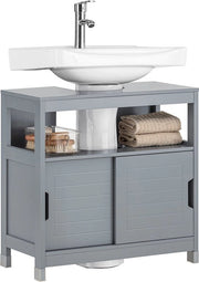 Cassettiera per sanitari - lavabo - arredo bagno - ampio spazio di stoccaggio - protezione dalla umidità - montaggio facile - 60 cm x 60 cm x 30 cm - acciaio grigio scuro