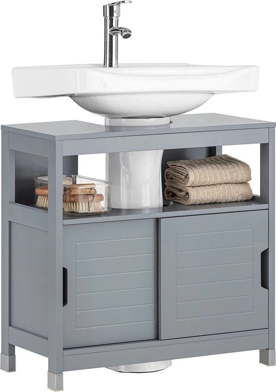 Cassettiera per sanitari - lavabo - arredo bagno - ampio spazio di stoccaggio - protezione dalla umidità - montaggio facile - 60 cm x 60 cm x 30 cm - acciaio grigio scuro