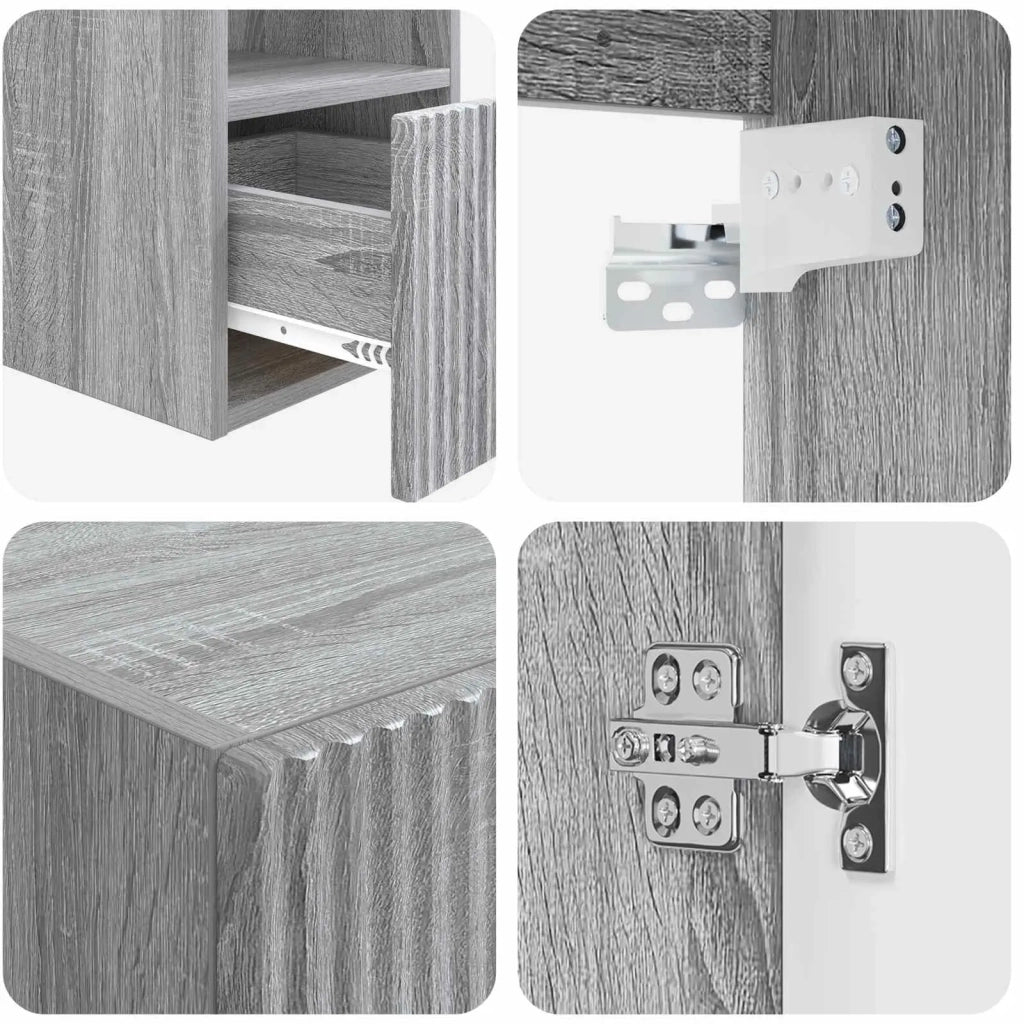 Set di mobili per il bagno 5 pz Sonoma grigio 3406009