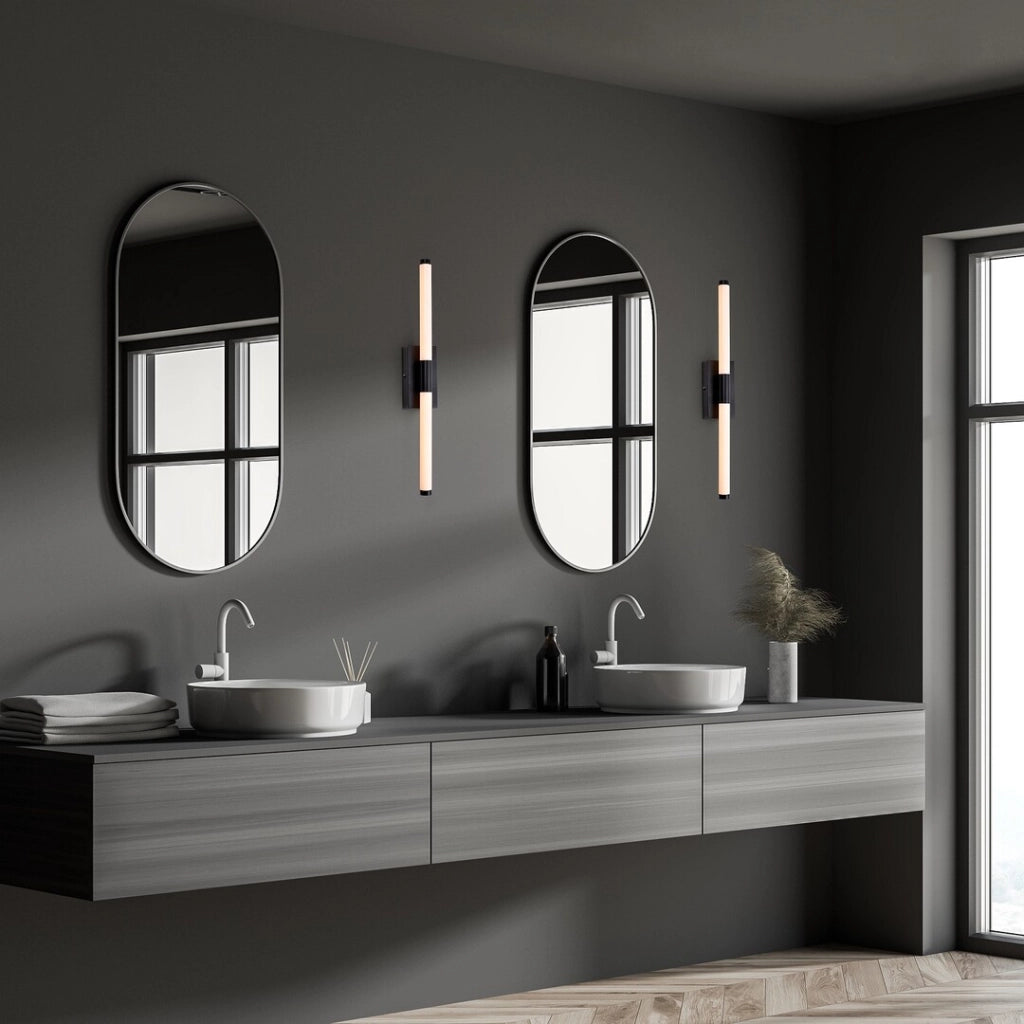 Applique bagno Rabalux Tilora LED 8W 4000K IP44 nero/bianco