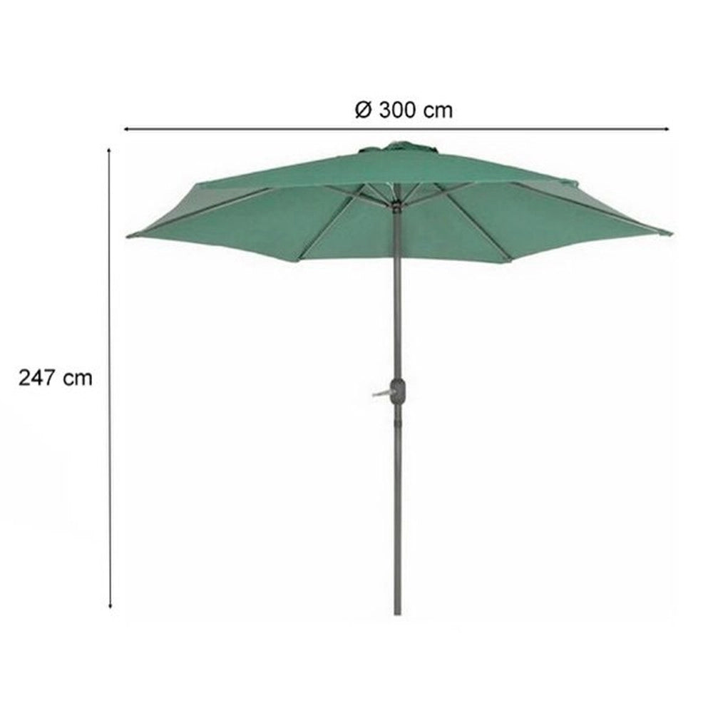 Trade Shop - Ombrellone Da Giardino Gazebo In Alluminio Ombrello Parasole 247xø300cm Verde 206420 -