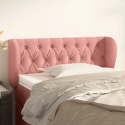 Testiera ad Orecchio-Testata con Orecchie Rosa 103x23x78/88 cm in Velluto 457751