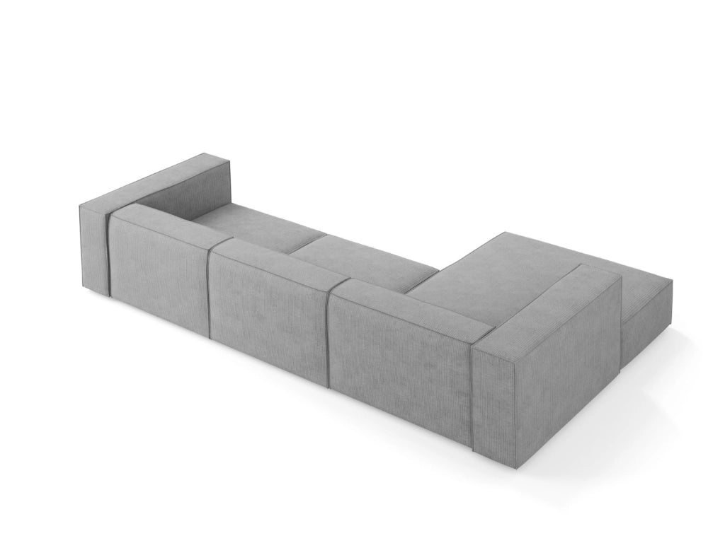 Cosmopolitan Design - Divano angolare sinistro "Arendal" 4 posti in ciniglia con effetto a coste grigio scuro 