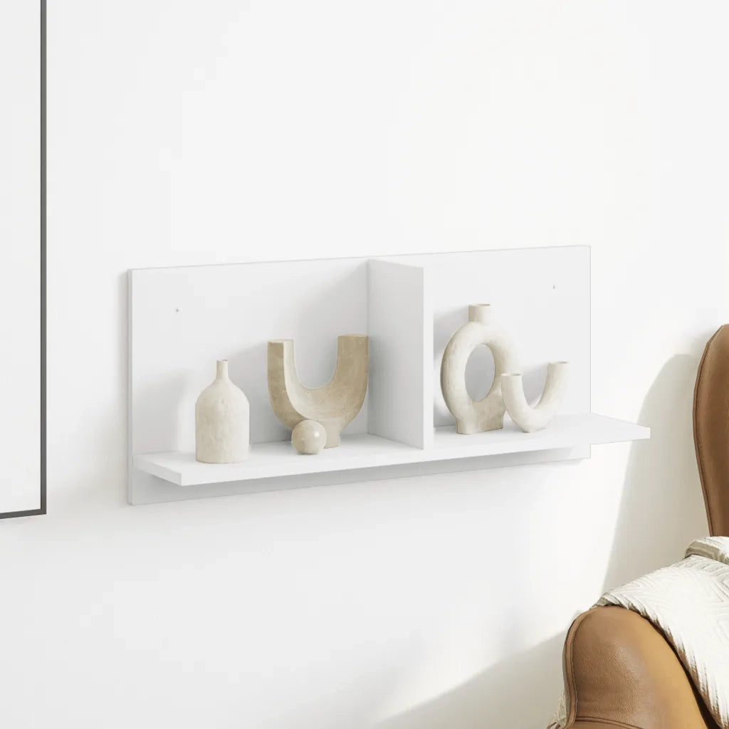 vidaXL Mobile a Parete 70x16,5x30 cm Bianco in Legno Multistrato