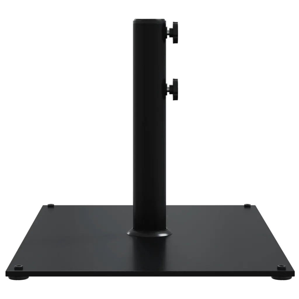 Base rettangolare per ombrellone 60,5 x 41 x 38 cm con 3 adattatori stabilità rinforzata stile outdoor acciaio nero 02_0047476