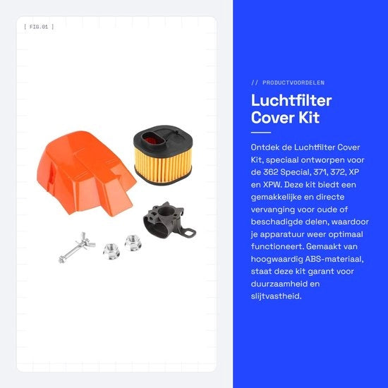 Kit di copertura filtro aria - Adatto per 362/371/372 XP/XPW - Materiale ABS di alta qualità - Durevole e resistente allo sforzo - Installazione facile - Copertura filtro