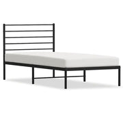 Letto singolo | Letto per adulti | Giroletto con Testiera in Metallo Nero 80x200 cm