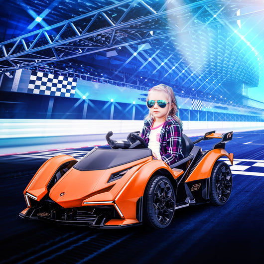 Macchina Elettrica per Bambini 12V con Licenza Lamborghini V12 Vision Gran Turismo Arancione