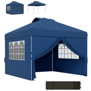 Gazebo pieghevole per giardino ¨C ZephMum ¨C Grigio 3x3 m con finestre e ruote