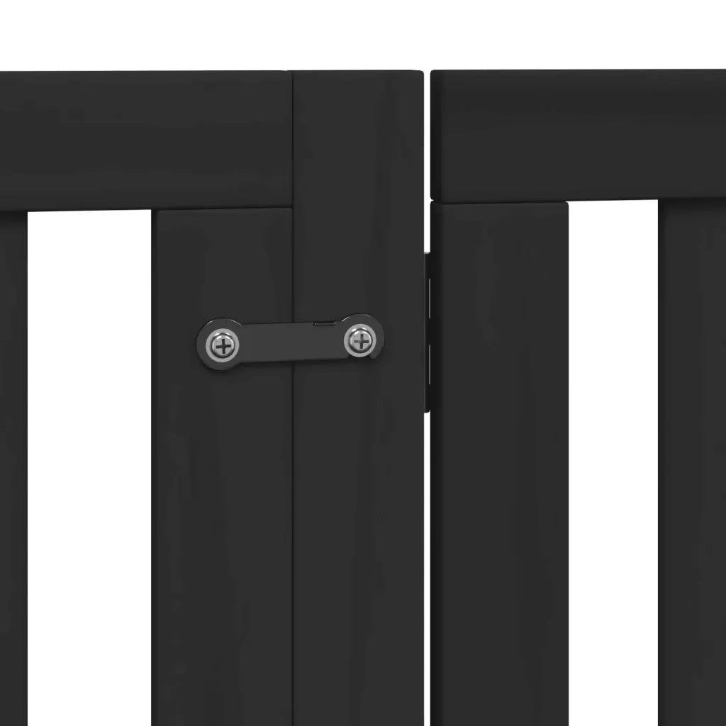 Cancello per Cani Porta Pieghevole Nero 4 Pannelli 320cm Pioppo CFW9162789