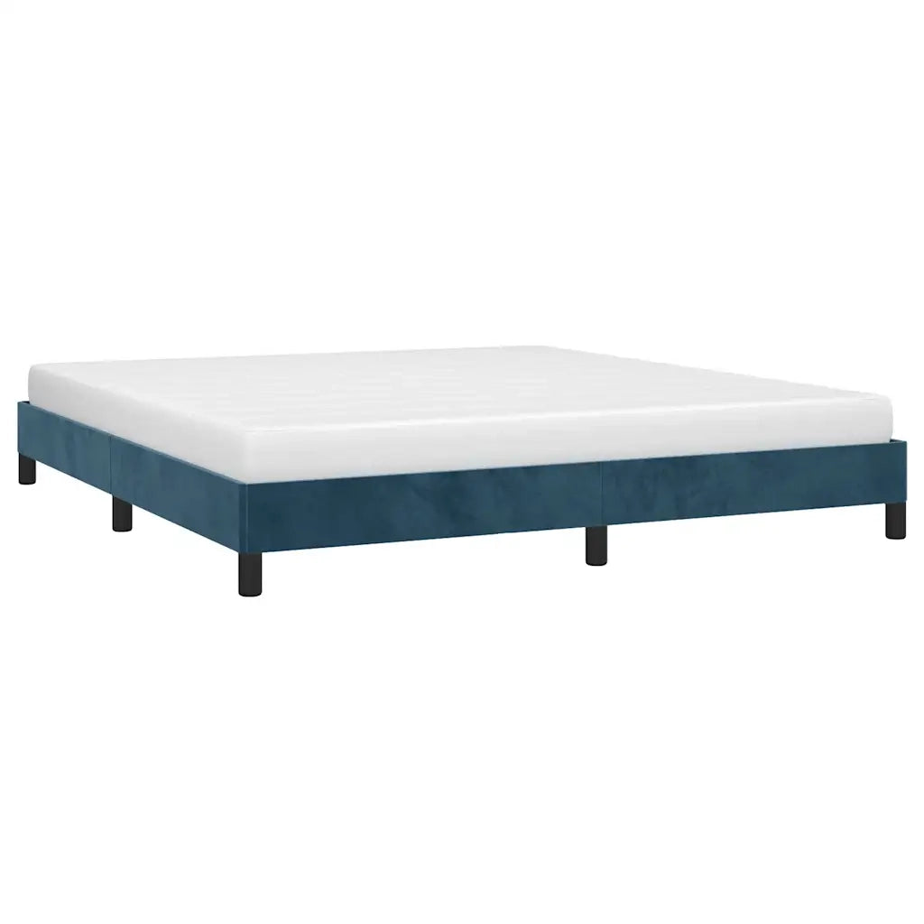 Giroletto senza Materasso Blu Scuro 160x200 cm in Velluto
