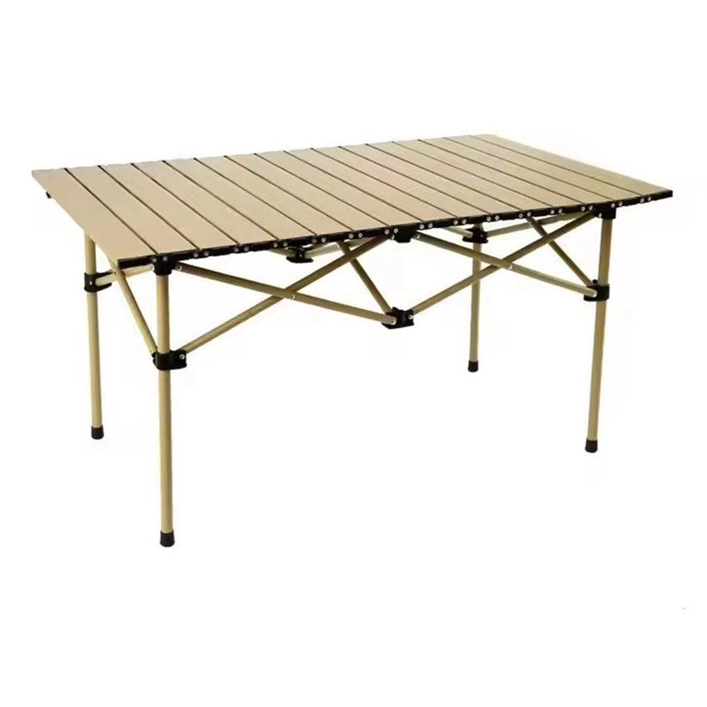 Trade Shop - Tavolo Da Campeggio Pieghevole Da Esterno Portatile Giardino Balcone Pic Nic Beige 632836 -