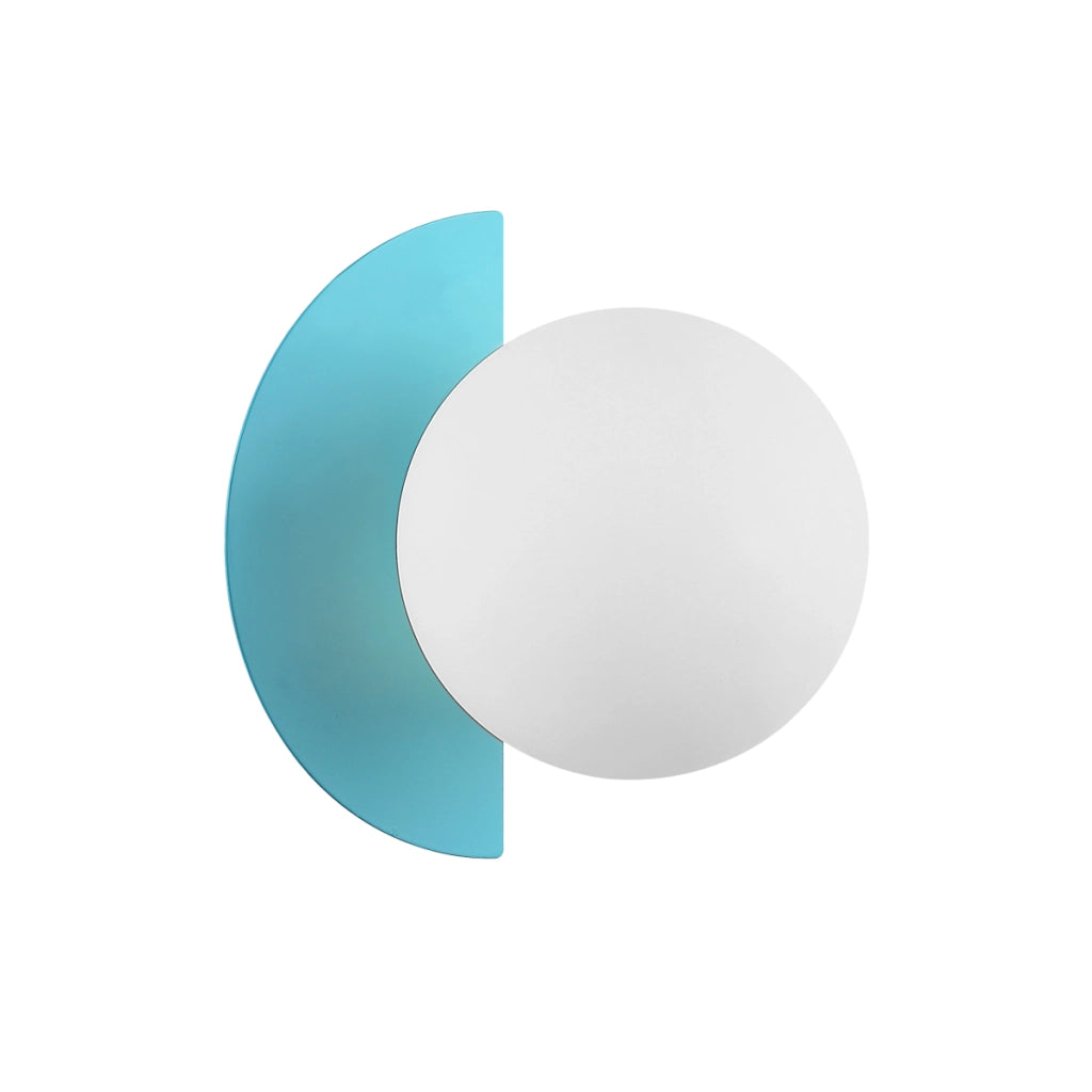 Applique Italux NAUTI decorativa sfera vetro bianco blu G9 25W