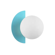 Applique Italux NAUTI decorativa sfera vetro bianco blu G9 25W