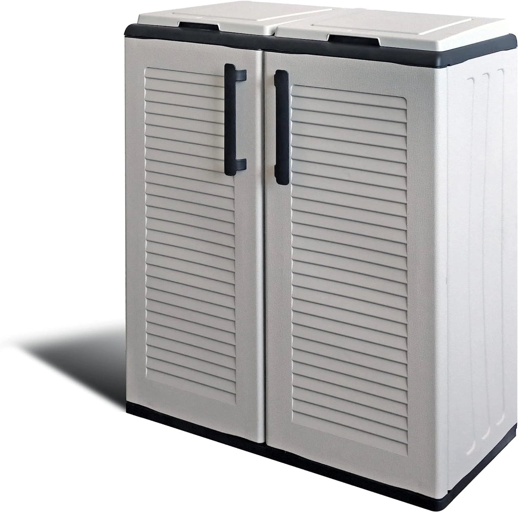ARMADIO PATTUMIERA CONCERT 2 SCOMPARTI 2 ANTE 68 X 37 X 90CM COLORE GRIGIO