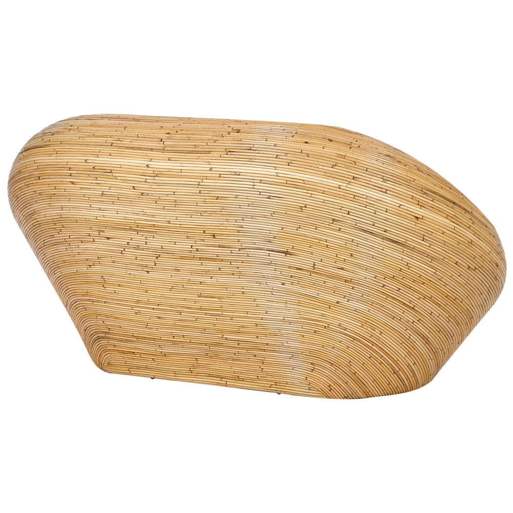 Divano da giardino in rattan naturale con cuscino di seduta beige a 2 posti per interni e per esterni in stile bohémien