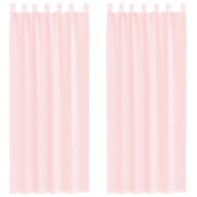 Tende in Voile con Tasche per Aste 2 pz Rosa Chiaro