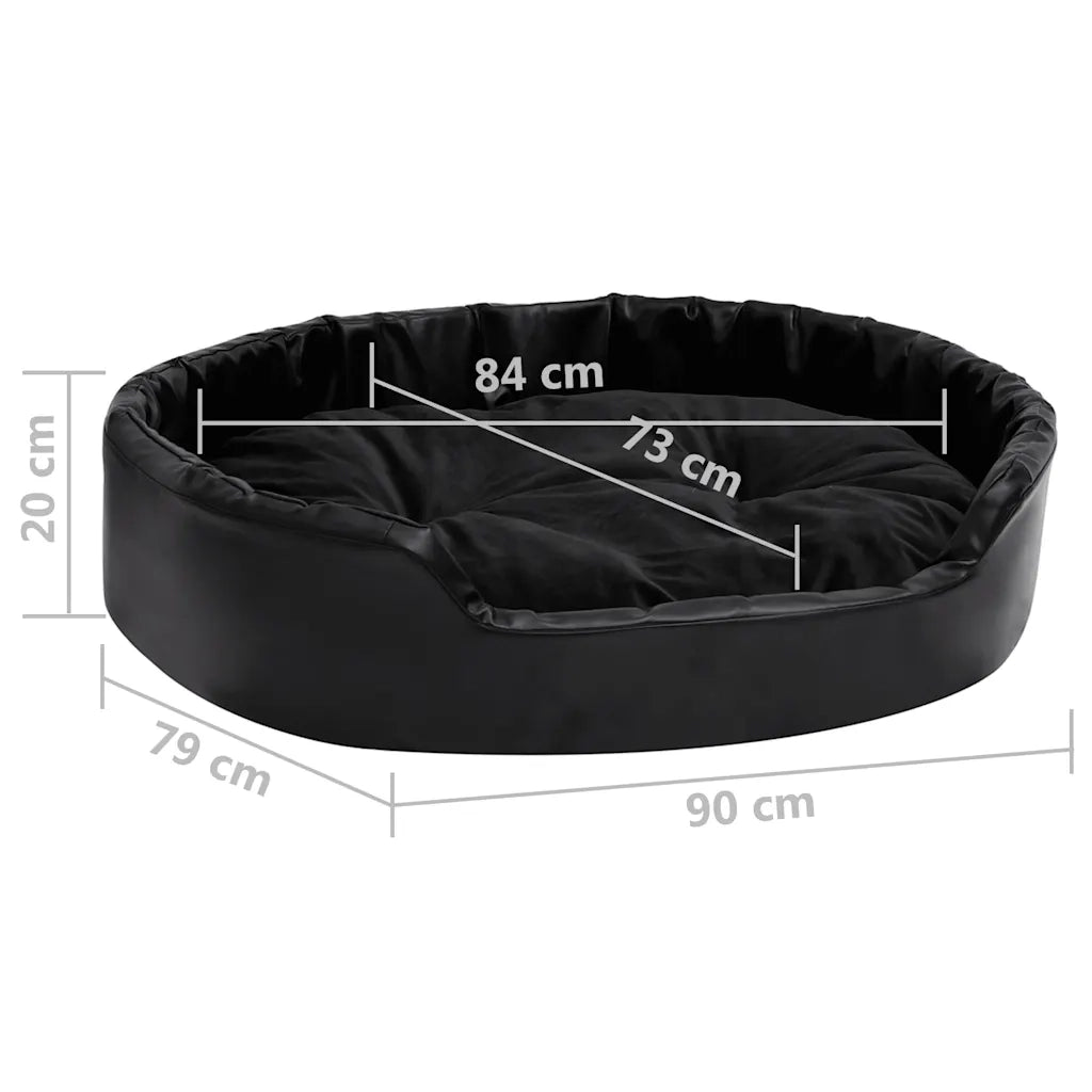 Lettino per Cani Nero 90x79x20 cm in Peluche e Similpelle CFW1404316