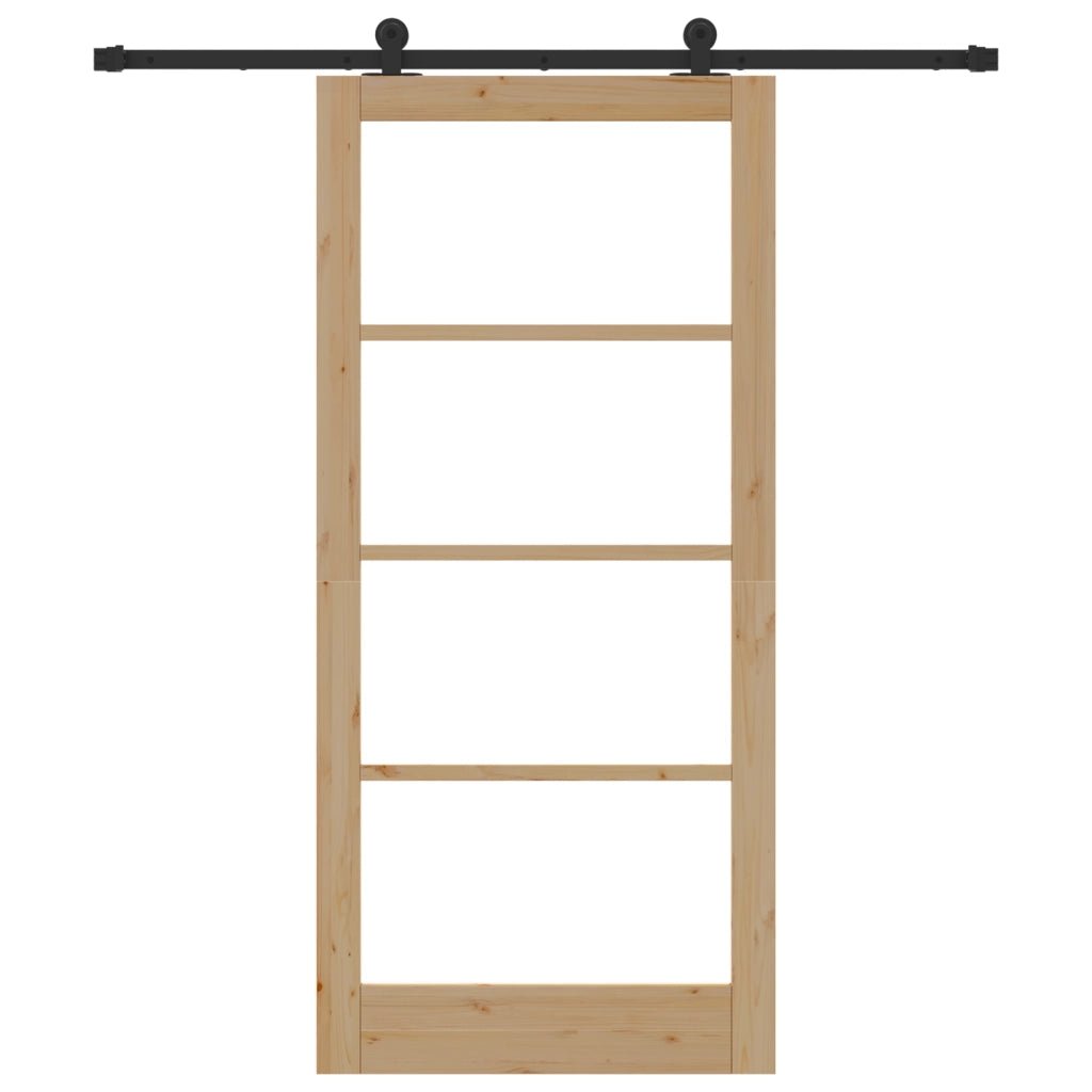 Porta scorrevole  con set hardware 'ORKDAL'Legno massello e vetro