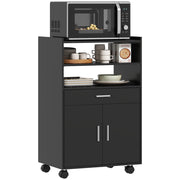 Carrello da cucina con ripiani e cassetto ¨C zephmum ¨C 59x40x92 cm nero