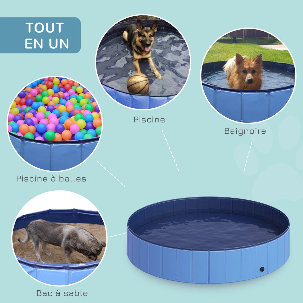 Vasca per Cani PVC ¨C zephmum ¨C Blu, Diametro 80 cm, Altezza 20 cm