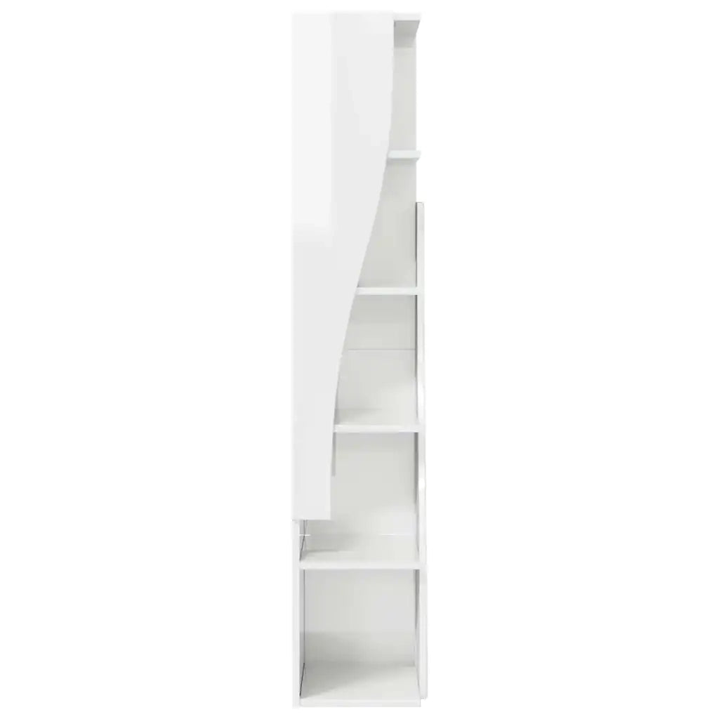 Mobile angolare Bianco Lucido 27,5x27x140cm Legno multistrato