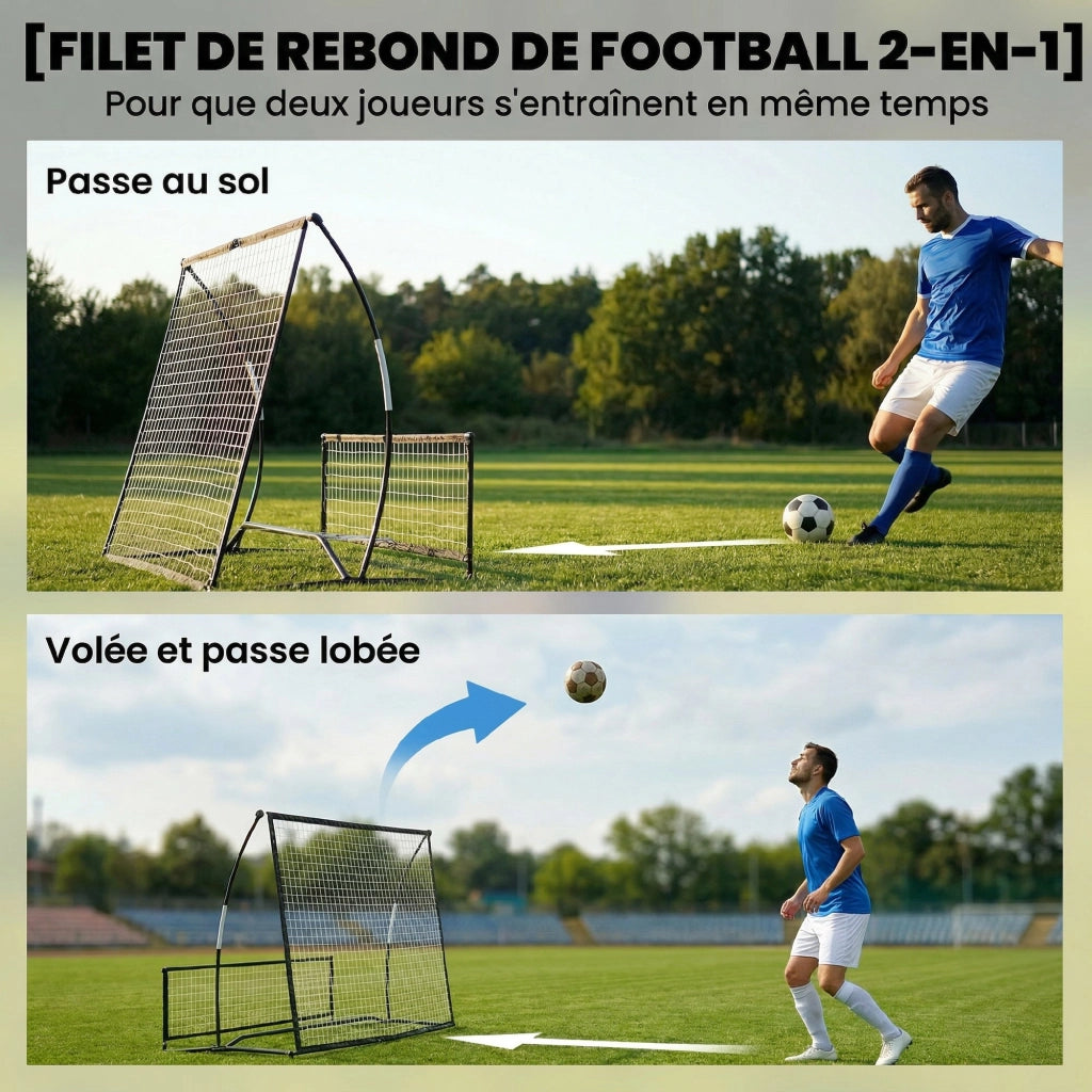Porta palloni da calcio 2 in 1 ¨C zephmum ¨C Nero 200x94x122 cm