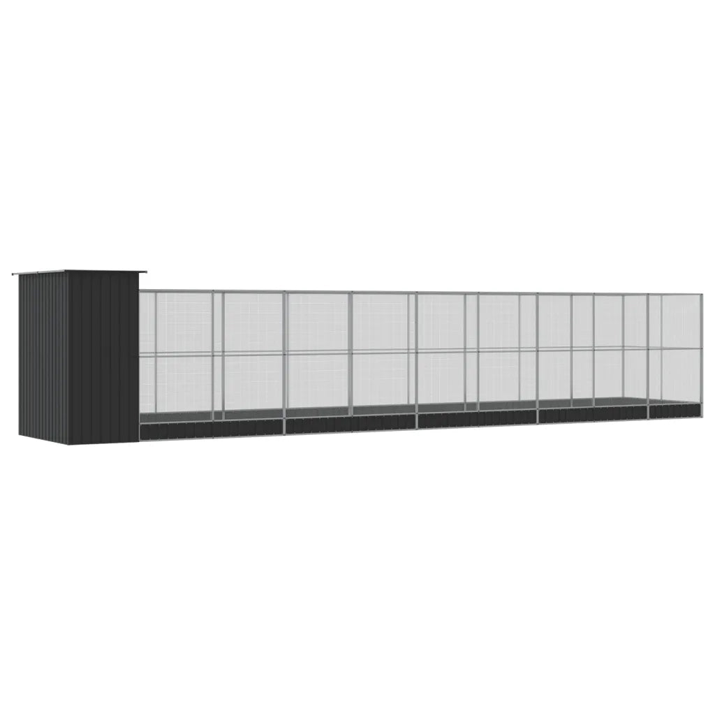 Voliera con Estensione Argento 1037x203x216 cm in Acciaio