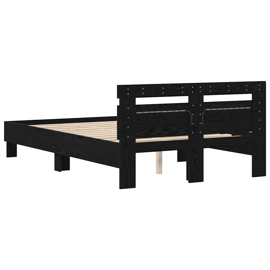 Struttura del letto Rovere nero 120 x 200 cm Legno multistrato 3333950