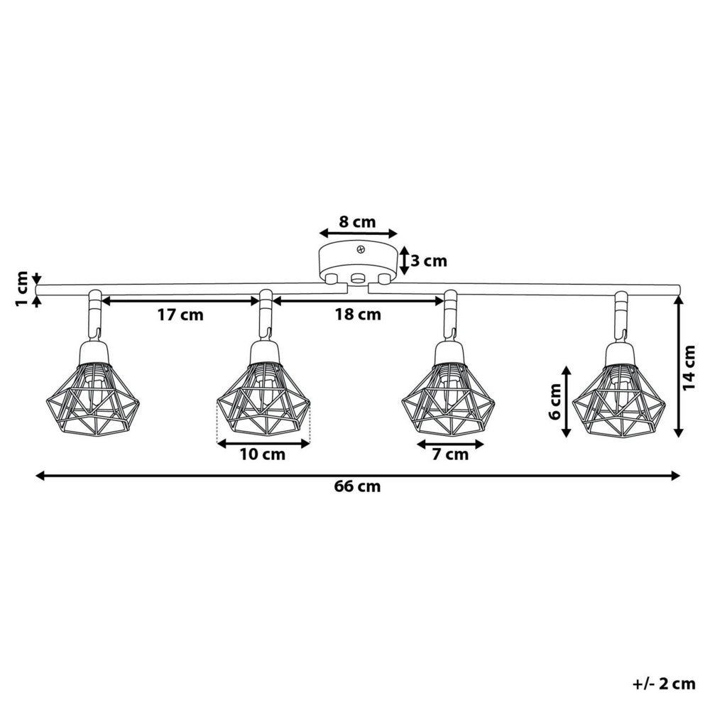 lampadario Nero Metallo 4 Luci Gabbia Paralumi Bracci Orientabili Moderna