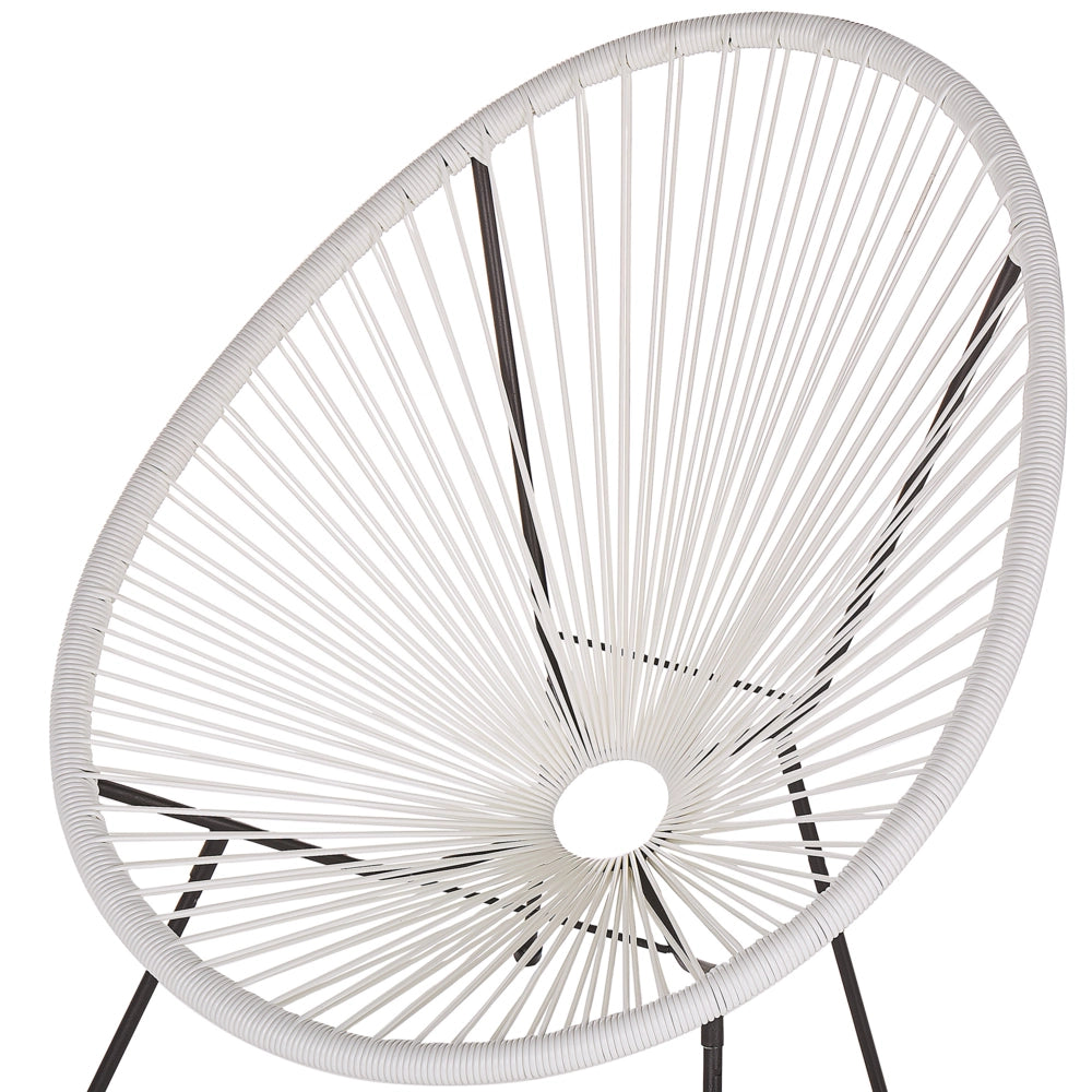 Sedia da Giardino rattan sintetico a Raggi Bianco Resistente Agenti Atmosferici