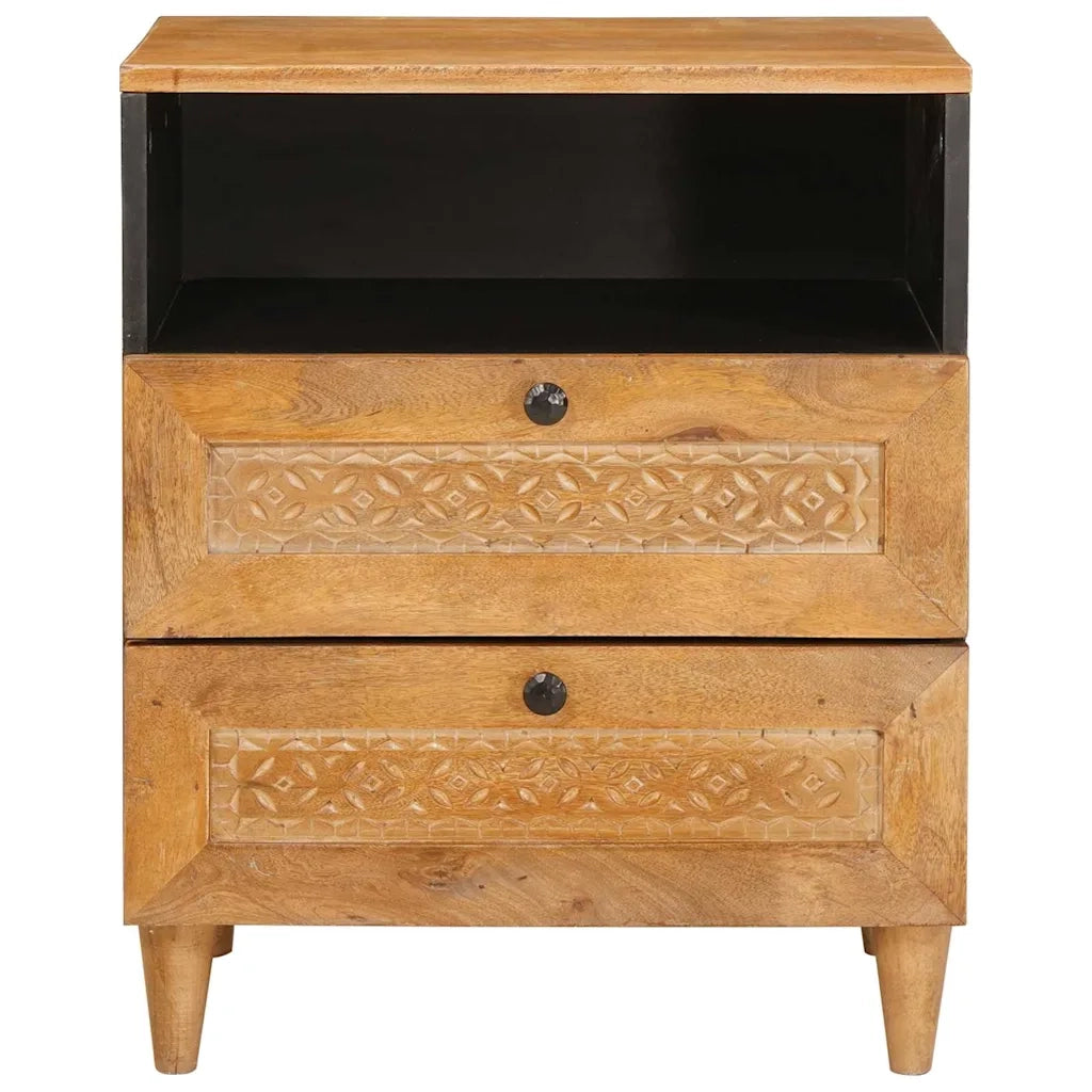 vidaXL Comodino Marrone chiaro 50 x 33 x 60 cm legno massello di mango