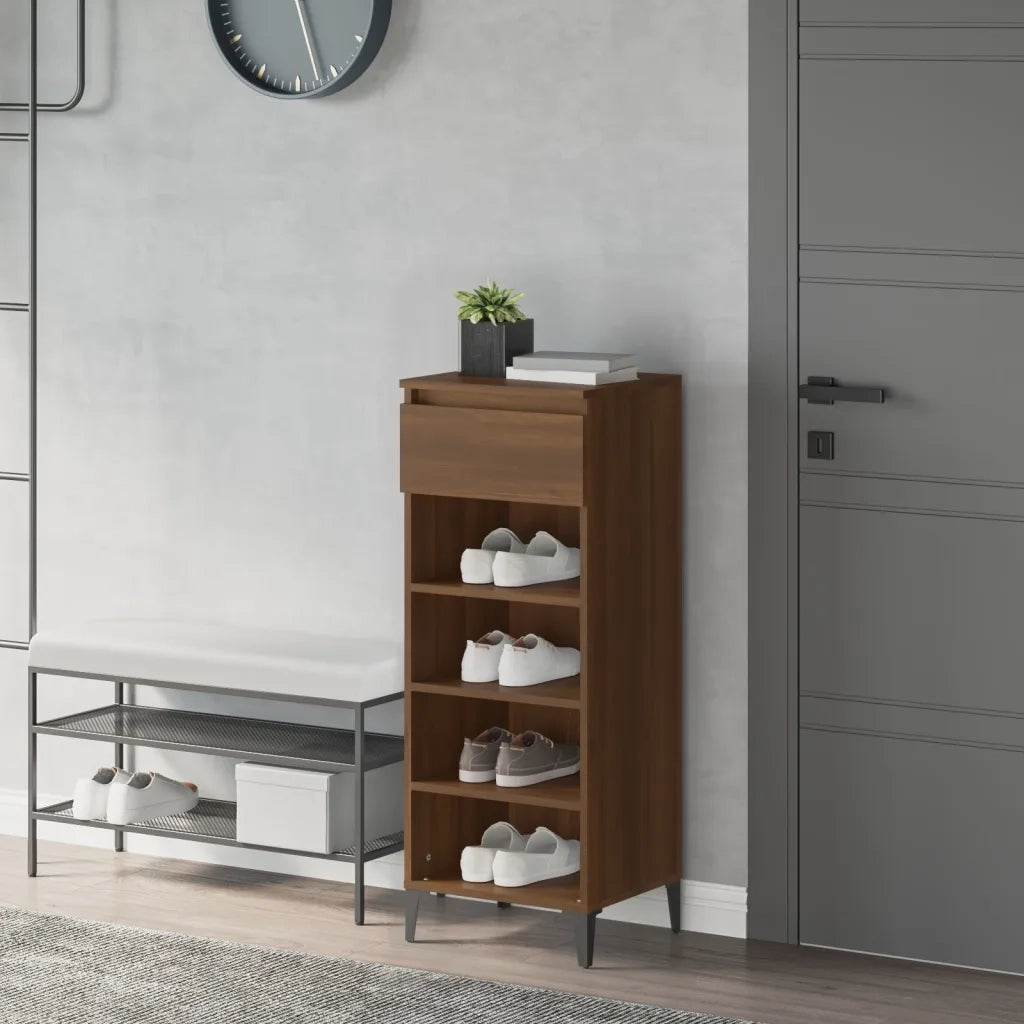 Scarpiera | Mobile per scarpe Rovere Marrone 40x36x105 cm in Legno Multistrato