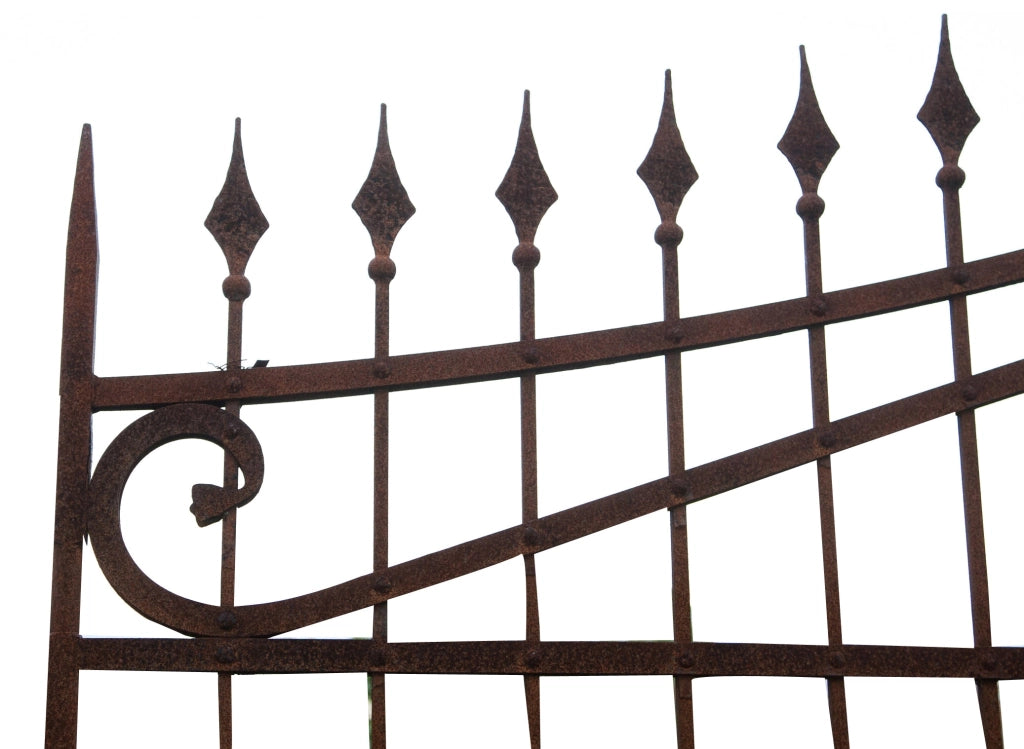 Biscottini Cancello in ferro pieno finitura anticata L402xPR10xH288 cm. Made in Italy
