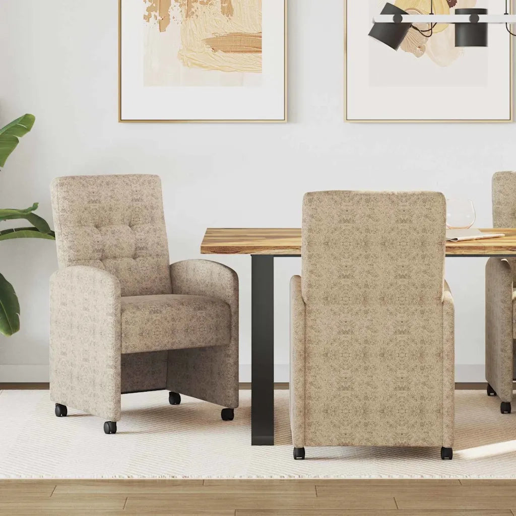 Sedie da Pranzo con Ruote 2 pcs Grigio chiaro 58 x 67 x 97 cm