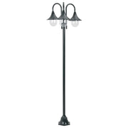 Lampada da terra da giardino E27 220 cm alluminio 3 lanterne verde scuro 02_0042543