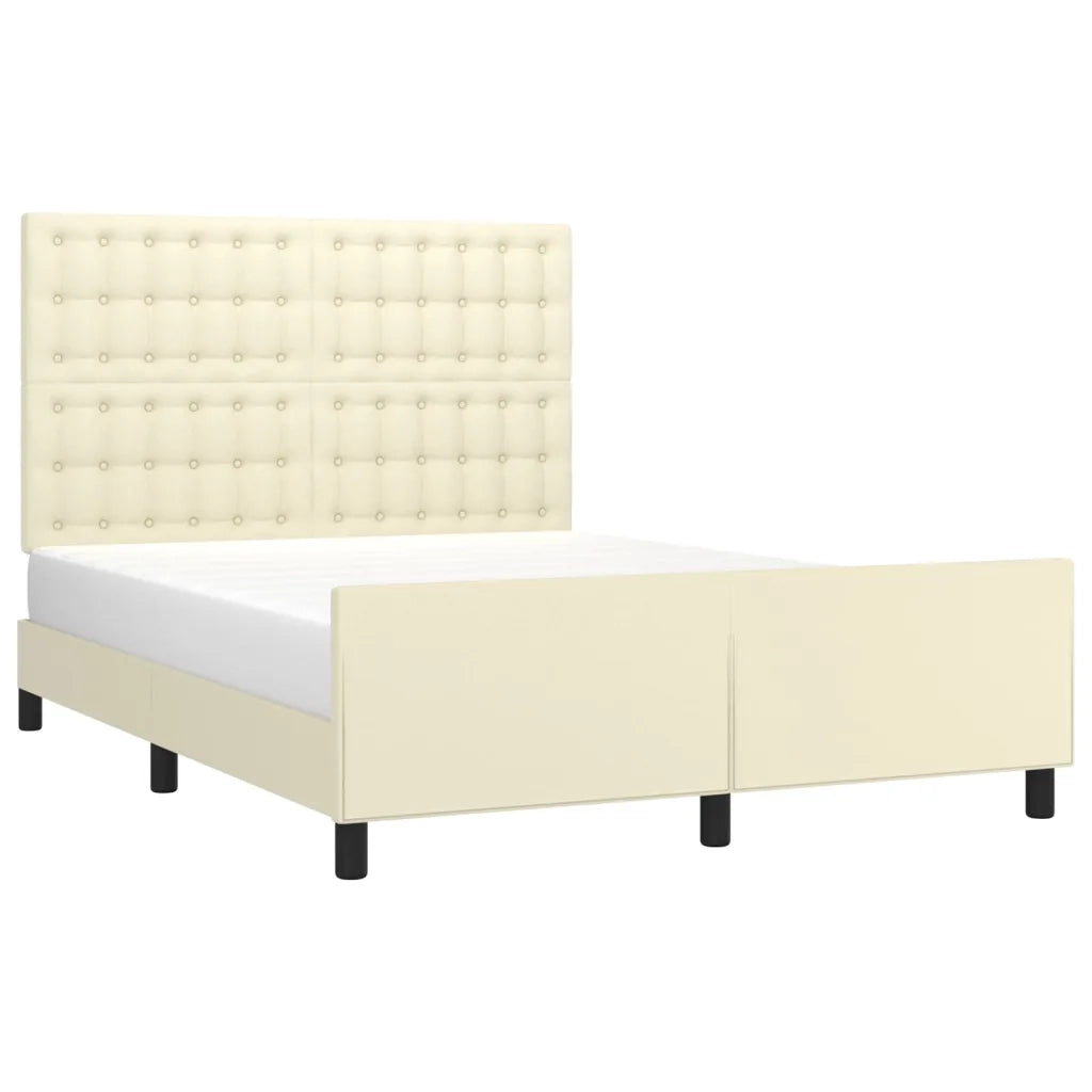 Giroletto con Testiera Crema 140x190 cm in Similpelle 3125569